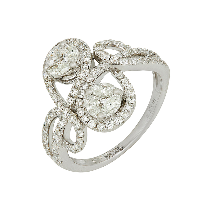 Кольцо из золота 750 пробы c бриллиантами