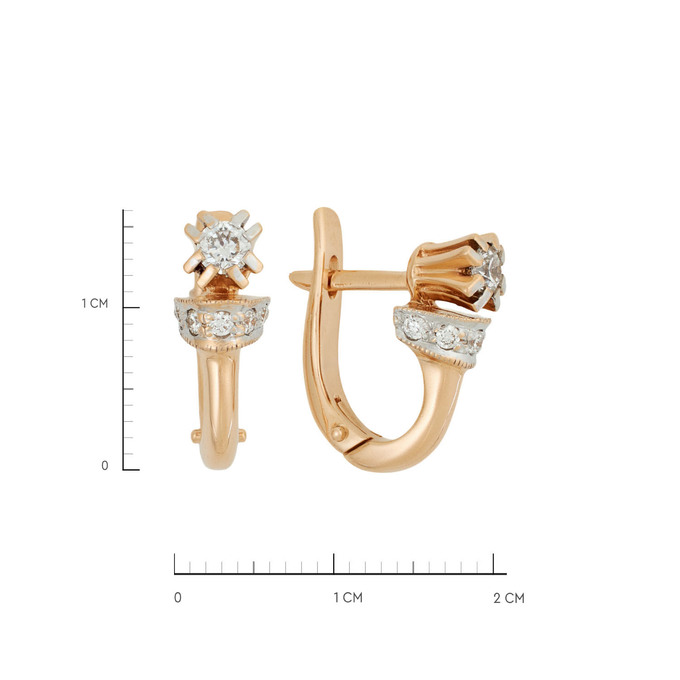 Серьги из золота 585 пробы с бриллиантами, Ц О007 4296 за 77400