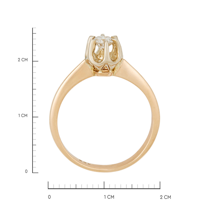 Кольцо из золота 585 пробы c бриллиантом, Л 6302 0249 за 73640