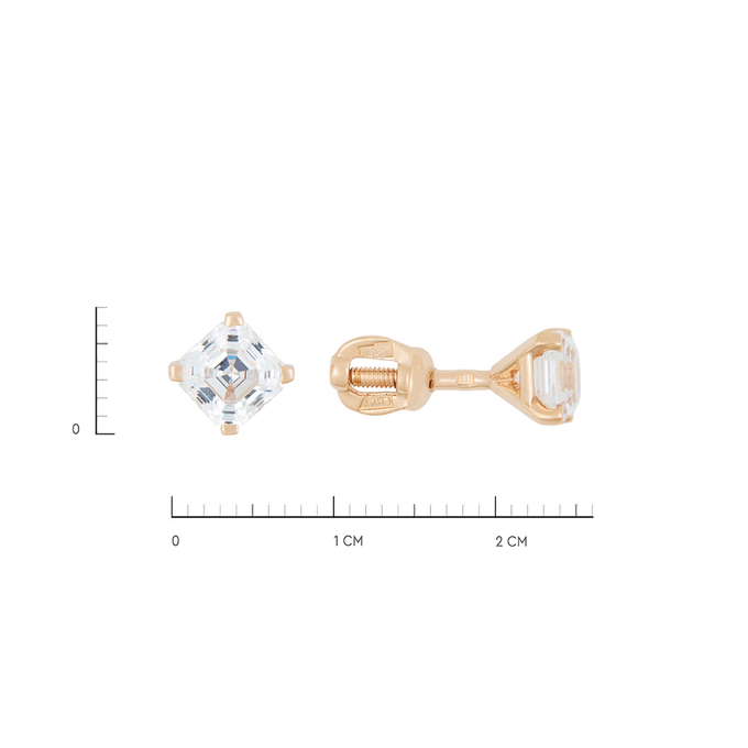 Серьги из золота 585 пробы c фианитами