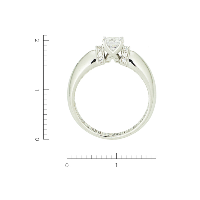 Кольцо из белого золота 585 пробы c фианитами
