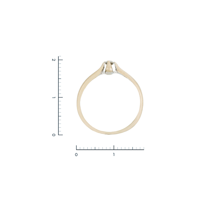 Кольцо из золота 585 пробы c 1 бриллиантом, Л 7601 2638 за 22800