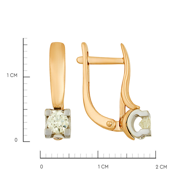 Серьги из золота 585 пробы c бриллиантами, Ц О007 1867 за 70000