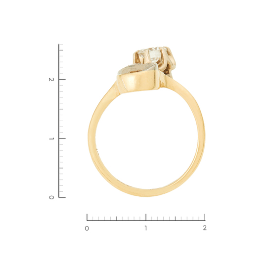 Кольцо из комбинированного золота 750 пробы c 6 бриллиантами, Л57028496 за 259920
