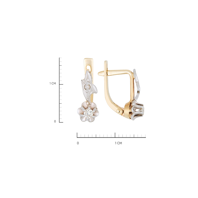 Серьги из золота 585 пробы c бриллиантами, Л 4807 2980 за 30320