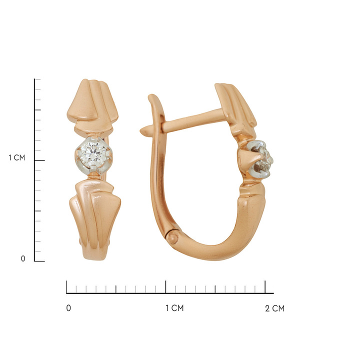 Серьги из золота 585 пробы c бриллиантами, Л 3014 8670 за 35200