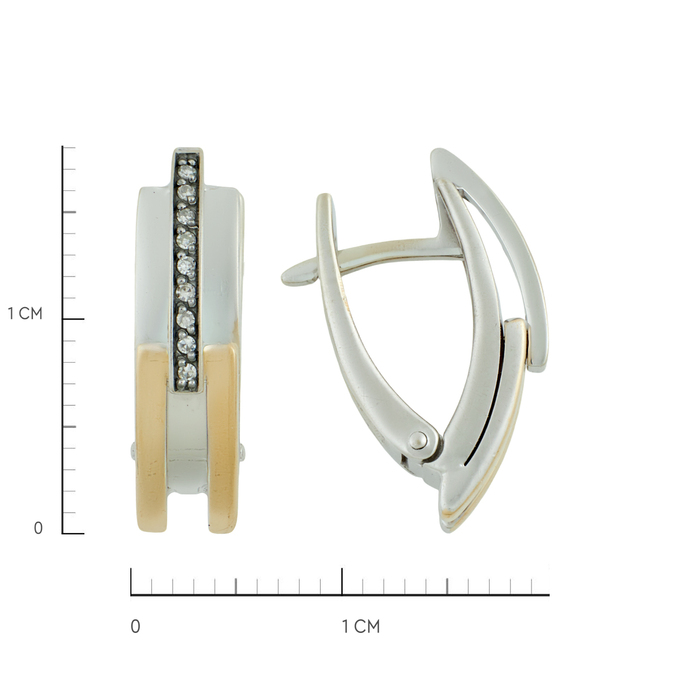 Серьги из золота 585 пробы c бриллиантами, Л 2911 7833 за 55020