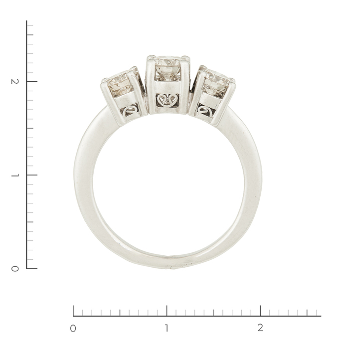 Кольцо из белого золота 585 пробы c 3 бриллиантами, Л 2413 9522 за 179000