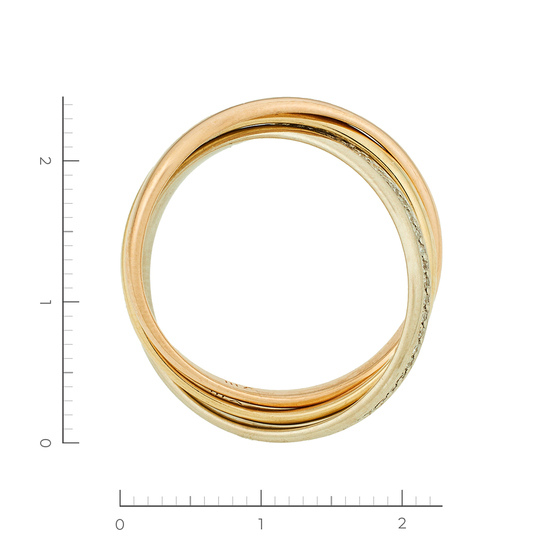 Кольцо из комбинированного золота 585 пробы c 64 бриллиантами, Л41064530 за 28950