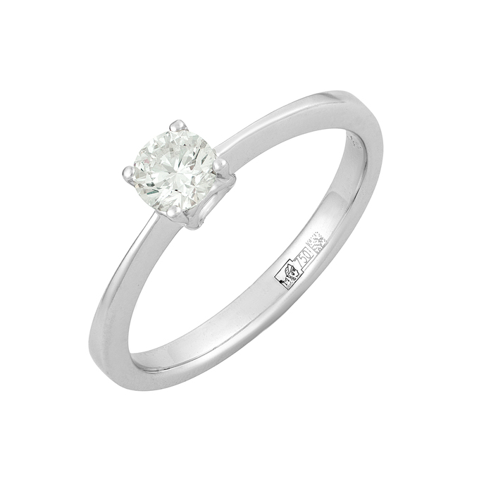 Кольцо из золота 750 пробы c бриллиантом