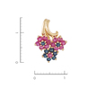 Подвеска из желтого золота 585 пробы c 13 рубинами и 8 сапфирами