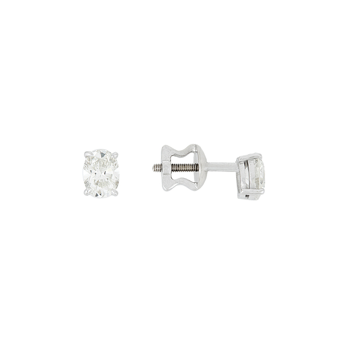Серьги из золота 585 пробы c 2 бриллиантами