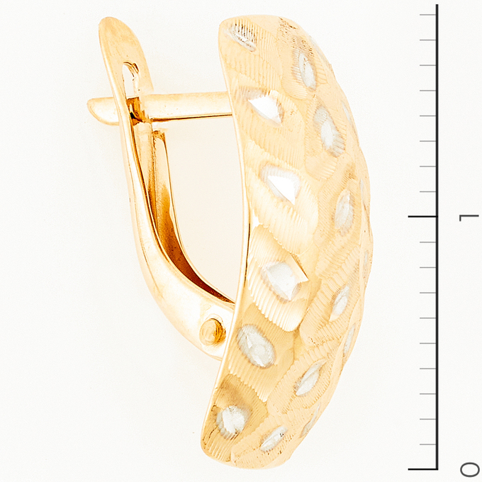 Серьги из комбинированного золота 585 пробы