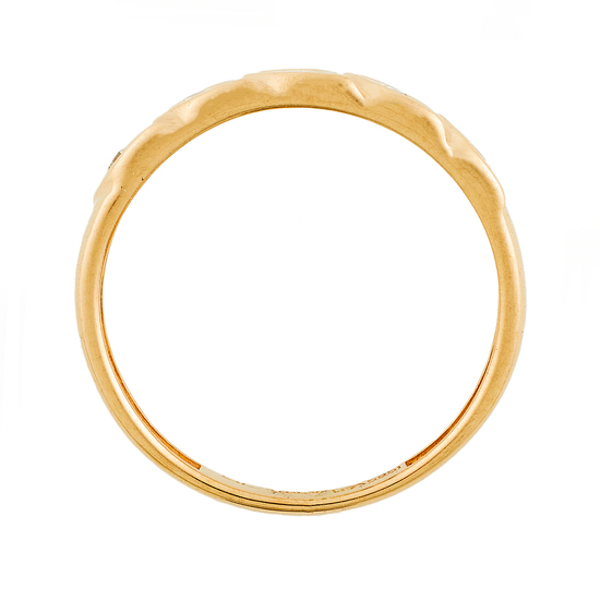 Кольцо из комбинированного золота 585 пробы c 5 бриллиантами, Л29107871 за 11100