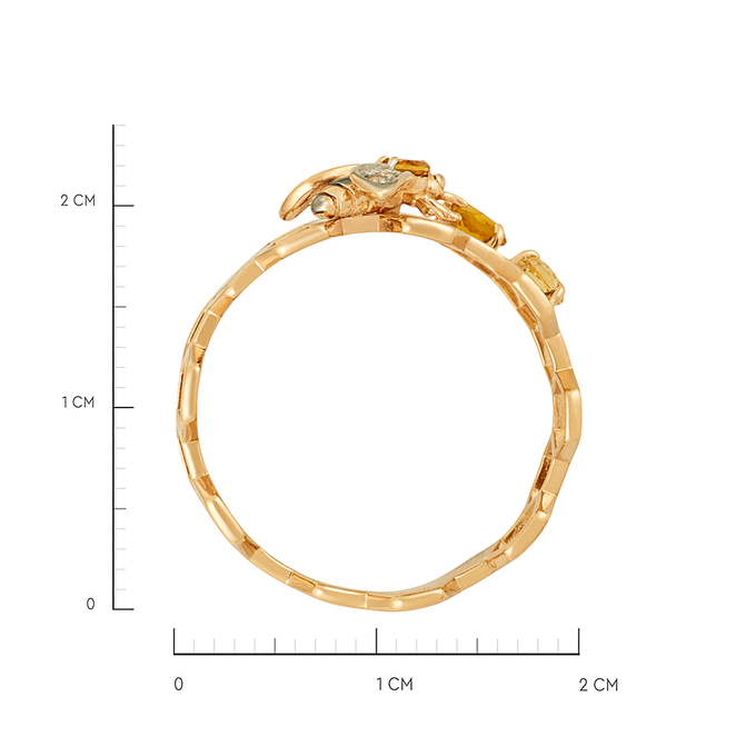 Кольцо из золота 585 пробы c цитринами и топазами, Л 5804 6118 за 33600