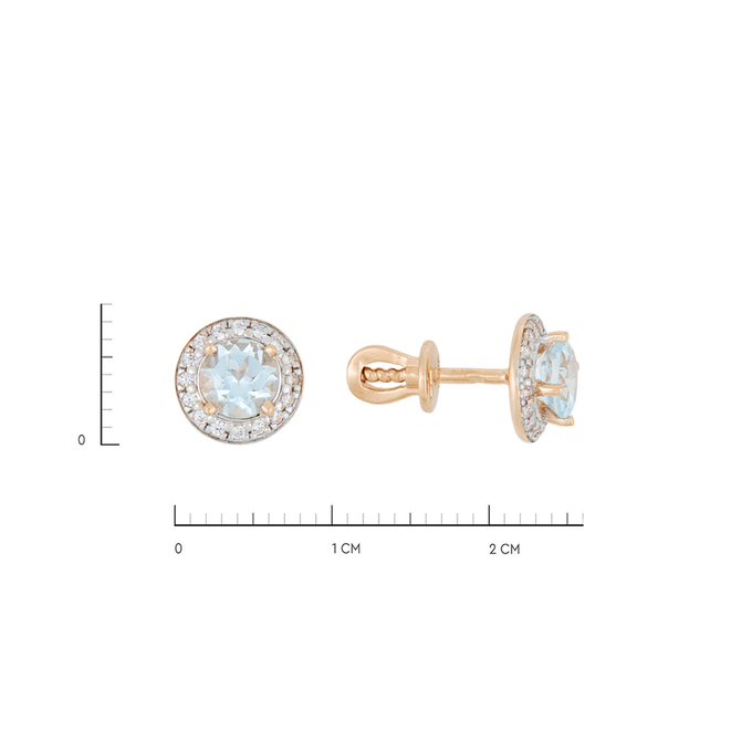 Серьги из золота 585 пробы c топазами и фианитами, Л 1615 2776 за 17520