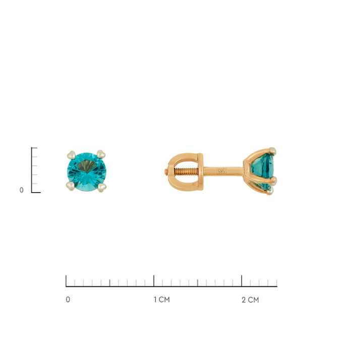Серьги из золота 585 пробы c синтетическими камнями, Ц О007 1575 за 15040