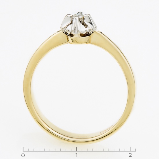 Кольцо из комбинированного золота 585 пробы c 1 бриллиантом, Л47079129 за 20940