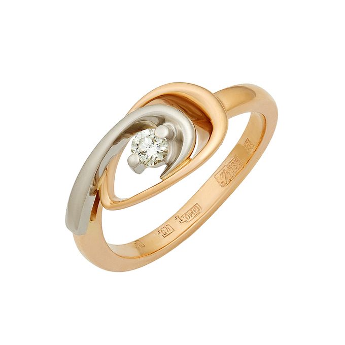 Кольцо из золота 585 пробы c бриллиантом, Л 5703 7892 за 55920