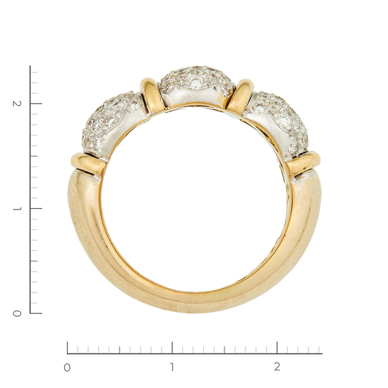 Кольцо из комбинированного золота 750 пробы c 69 бриллиантами, Л45070817 за 126900