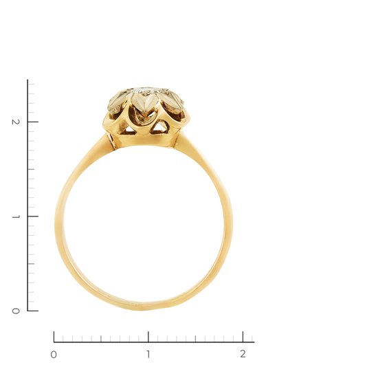 Кольцо из комбинированного золота 585 пробы c 1 бриллиантом, Л70007032 за 71950