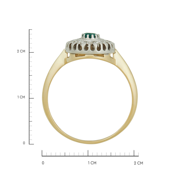 Кольцо из золота 585 пробы c изумрудом и бриллиантами, Л 3507 0061 за 50800