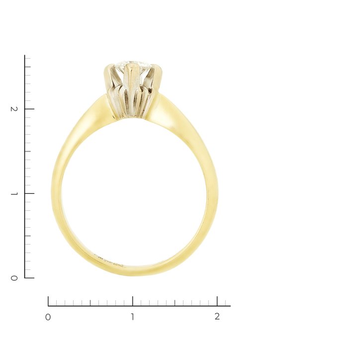 Кольцо из комбинированного золота 750 пробы c 1 бриллиантом, Л 1811 0382 за 79500
