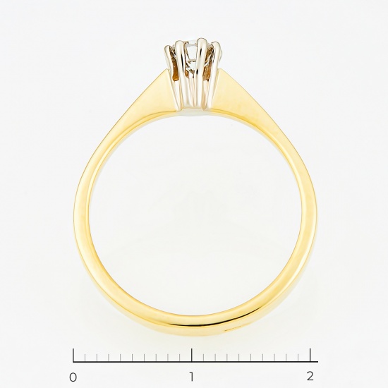 Кольцо из комбинированного золота 750 пробы c 1 бриллиантом, Л42001233 за 53100