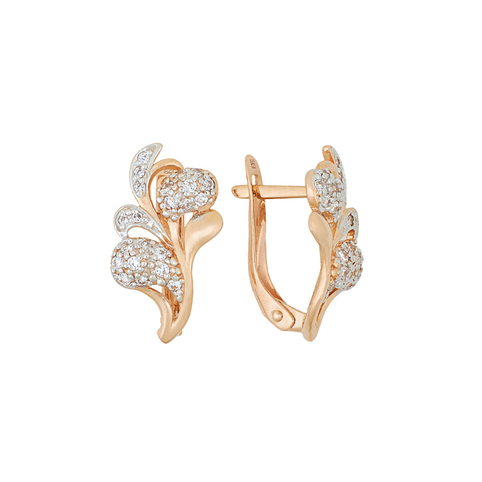 Серьги из золота 585 пробы c фианитами, Л 5207 5907 за 24640
