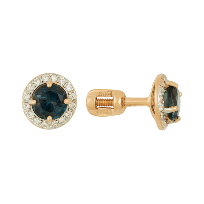 Серьги из золота 585 пробы c топазами и фианитами, Л 5405 4475 за 15520