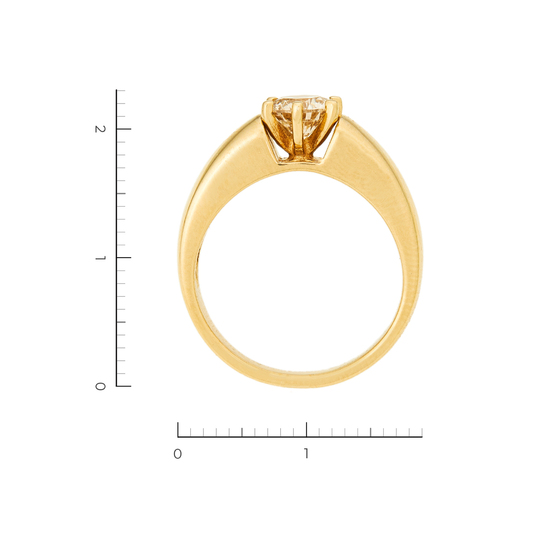 Кольцо из желтого золота 585 пробы c 1 бриллиантом, Л46084101 за 145600