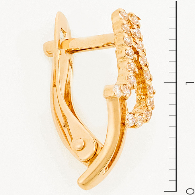 Серьги из красного золота 585 пробы c фианитами