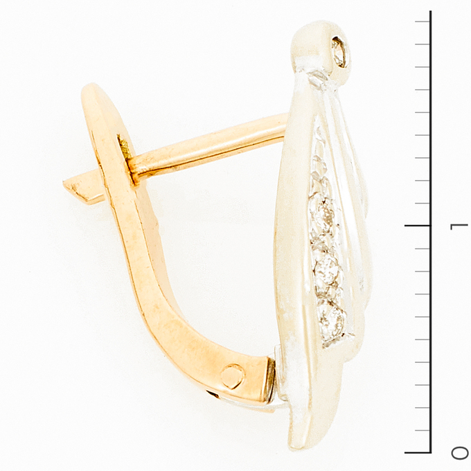 Серьги из золота 585 пробы c 8 бриллиантами