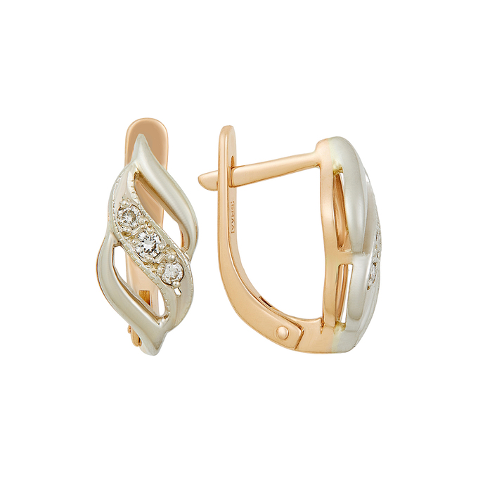 Серьги из золота 585 пробы c бриллиантами, Л 1811 0390 за 42300