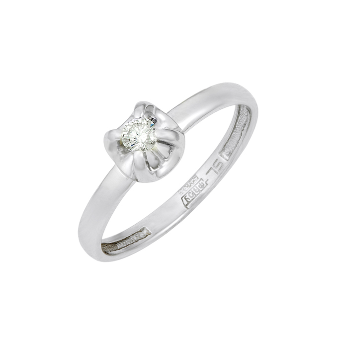 Кольцо из золота 585 пробы c бриллиантом, Л 2213 0684 за 19500