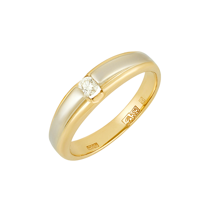 Кольцо из золота 585 пробы c бриллиантом, Л 6602 7307 за 36800