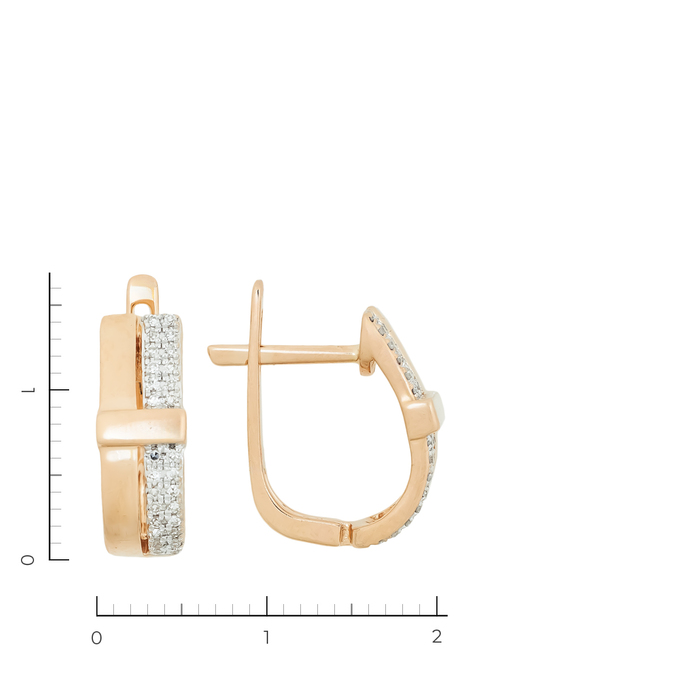 Серьги из золота 585 пробы c 56 бриллиантами, Л 7101 9813 за 31120