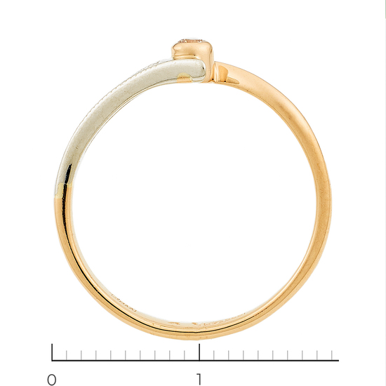 Кольцо из комбинированного золота 585 пробы c фианитами, Л47091055 за 7600