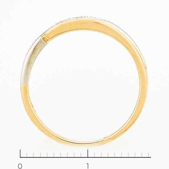 Кольцо из комбинированного золота 585 пробы c 3 бриллиантами, Л19107298 за 11940