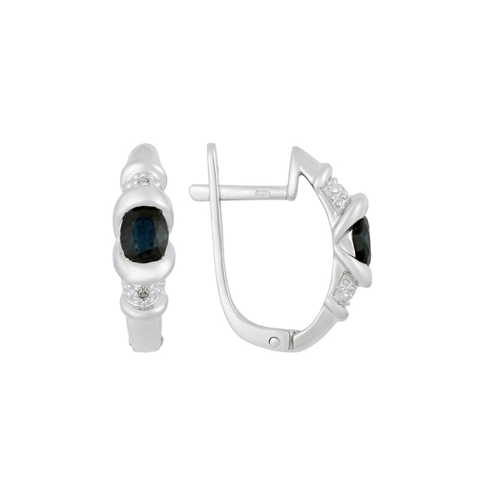 Серьги из золота 585 пробы c сапфирами и бриллиантами, Ц О007 1930 за 57920