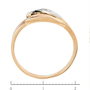Кольцо из комбинированного золота 585 пробы c 3 бриллиантами Л75014043 фото 4
