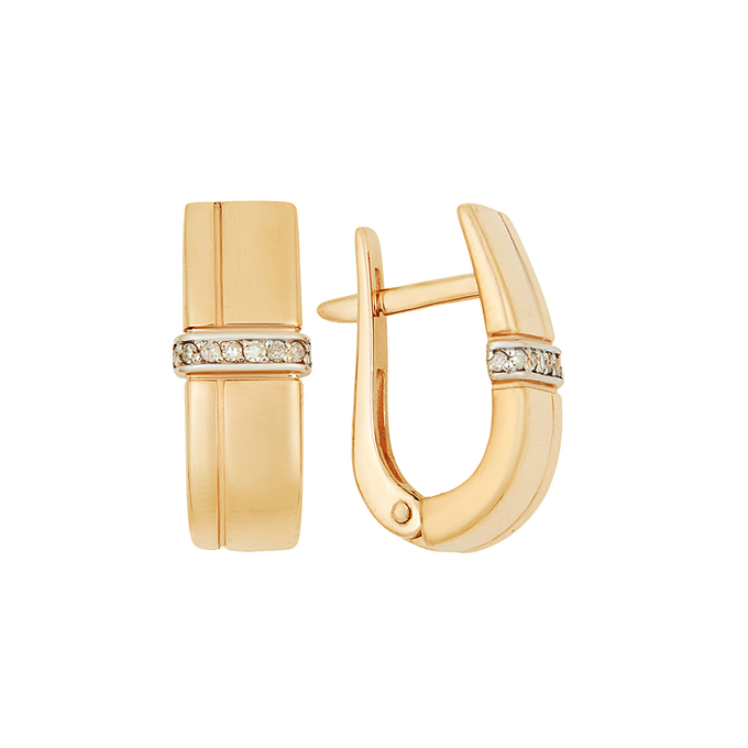 Серьги из золота 585 пробы c бриллиантами