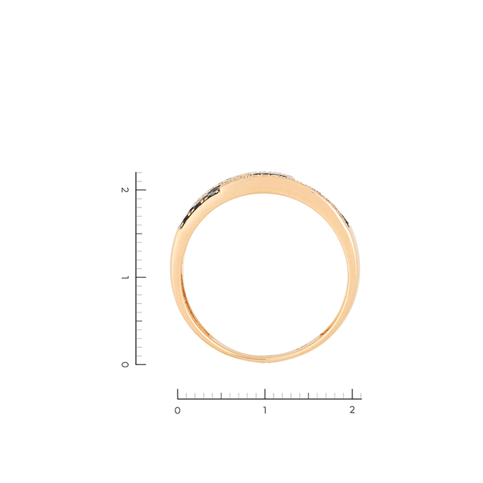 Кольцо из золота 585 пробы c 26 бриллиантами и 27 сапфирами, Л 7302 6681 за 30000