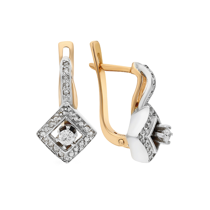 Серьги из золота 585 пробы c бриллиантами