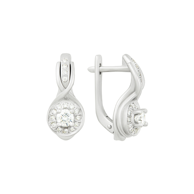 Серьги из золота 585 пробы c бриллиантами