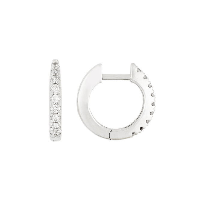 Серьга из золота 585 пробы c 9 бриллиантами