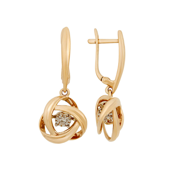Серьги из золота 585 пробы с бриллиантами, Ц О007 3534 за 51000