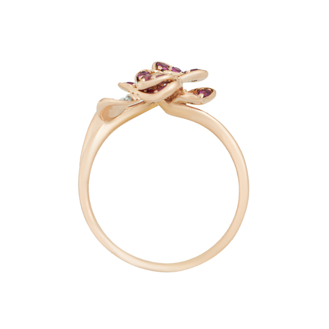 Кольцо из золота 585 пробы c рубинами и бриллиантами, Л 2010 8452 за 28000