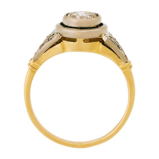Кольцо из комбинированного золота 750 пробы c 7 бриллиантами, Л24132150 за 139200