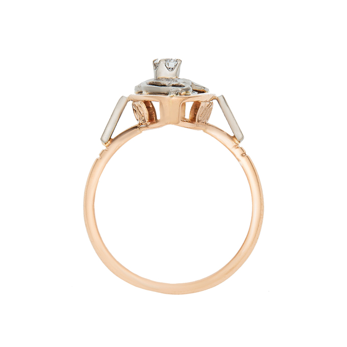 Кольцо из золота 583 пробы c бриллиантом, Л 2811 5350 за 58000